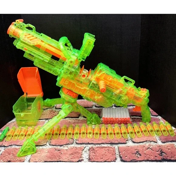 Nerf Vulcan EBF-25 Sonic Green! Complete! 30 New Glow Darts! V25